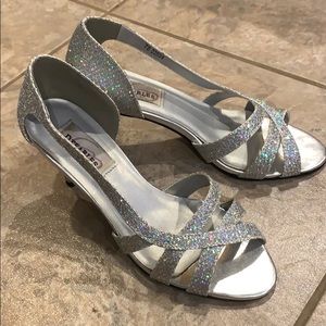 Sparkly sequin silver Prom/Wedding heels